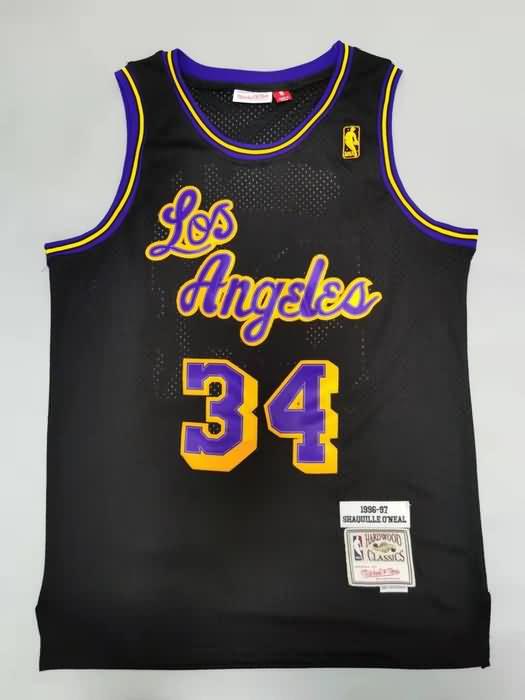 1996/97 Los Angeles Lakers ONEAL #34 Black Classics Basketball Jersey (Stitched)