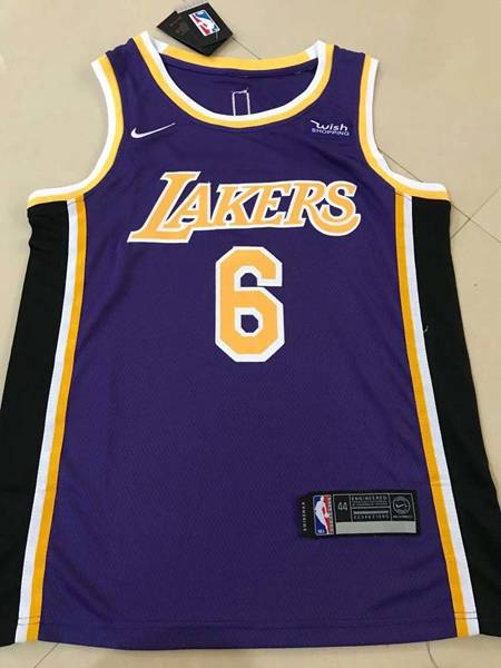 Los Angeles Lakers JAMES #6 Purple Basketball Jersey (Stitched)