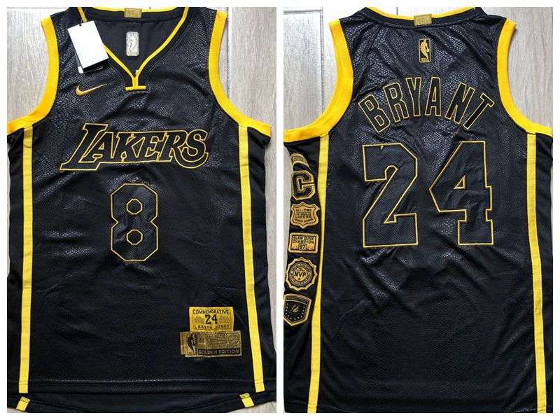 Los Angeles Lakers BRYANT #8 #24 Black Classics Basketball Jersey (Closely Stitched)