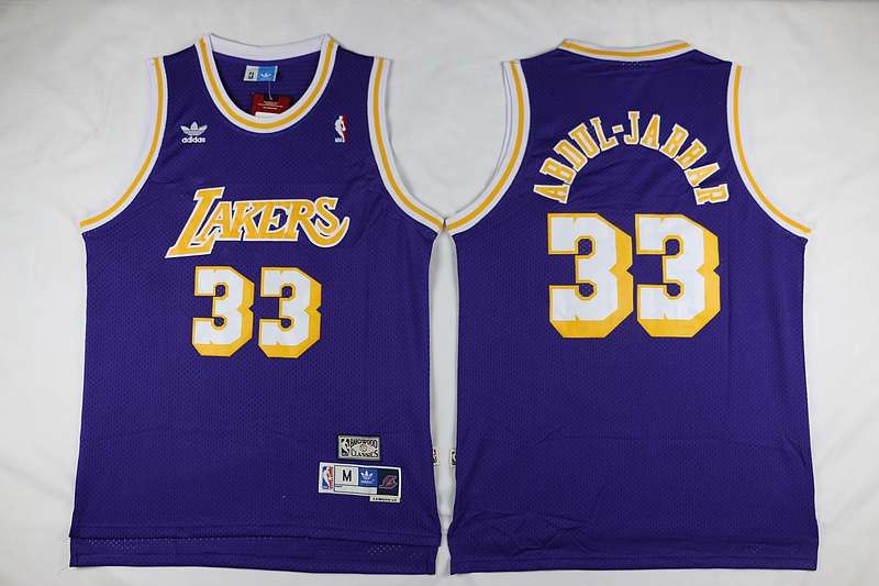 Los Angeles Lakers ABDUL-JABBAR #33 Purple Classics Basketball Jersey 02 (Stitched)