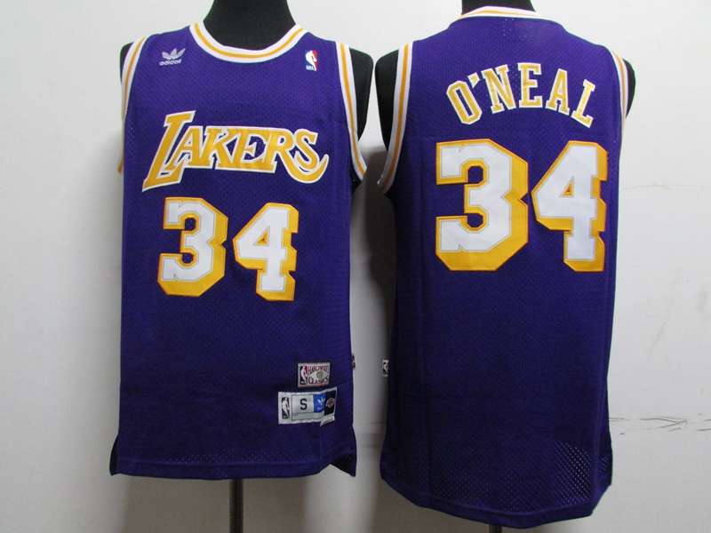 Los Angeles Lakers ONEAL #34 Purple Classics Basketball Jersey (Stitched)