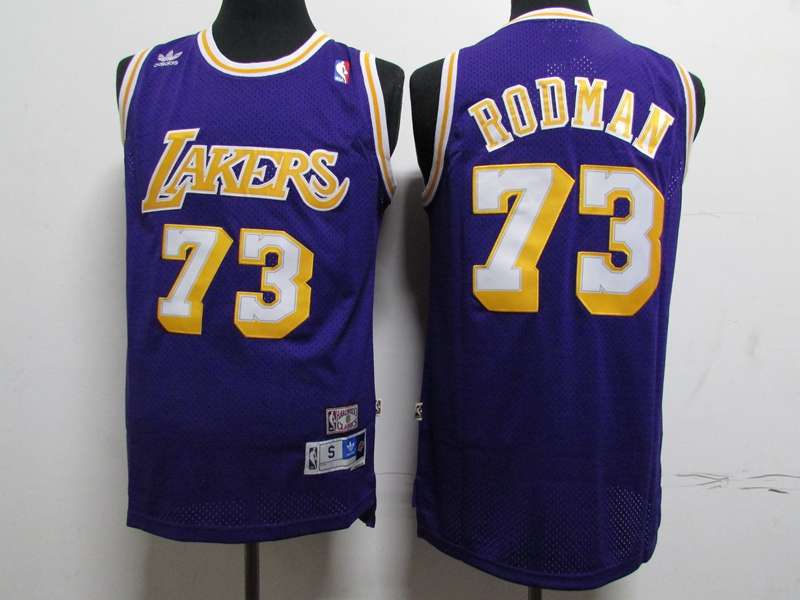 Los Angeles Lakers RODMAN #73 Purple Classics Basketball Jersey (Stitched)