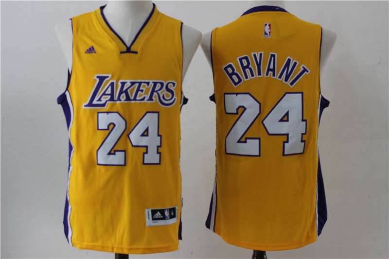 Los Angeles Lakers BRYANT #24 Yellow Classics Basketball Jersey 03 (Stitched)