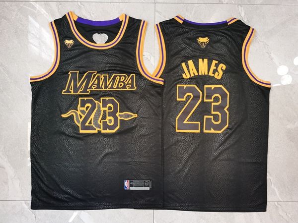 Los Angeles Lakers JAMES #23 Black Basketball Jersey 03 (Stitched)