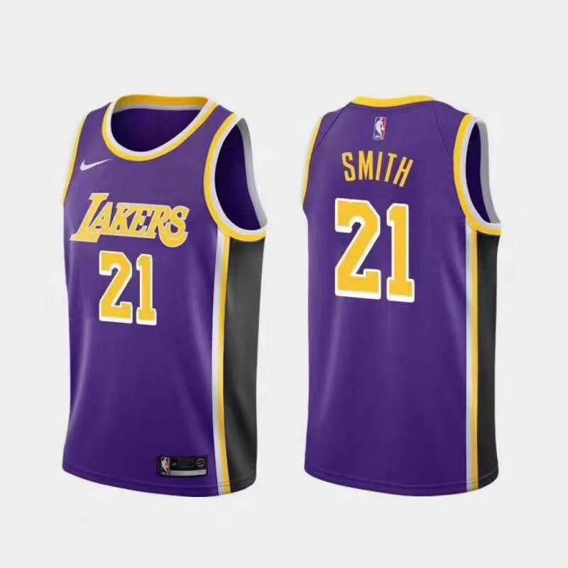 Los Angeles Lakers SMITH #21 Purple Basketball Jersey (Stitched)