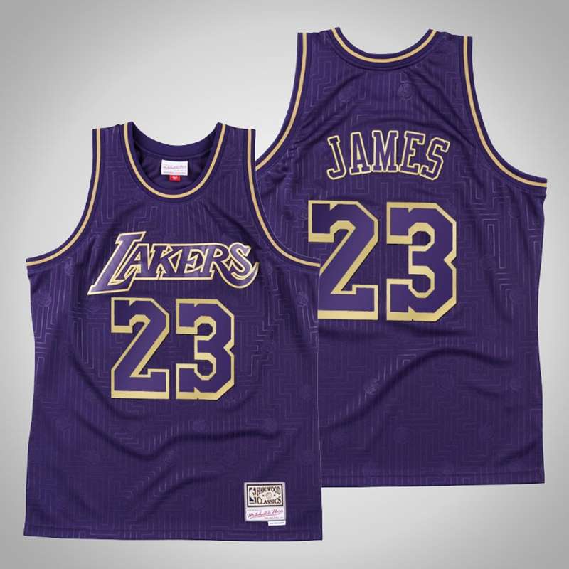 Los Angeles Lakers JAMES #23 Purple Basketball Jersey 02 (Stitched)
