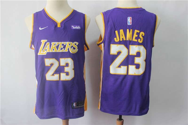 Los Angeles Lakers JAMES #23 Purple Basketball Jersey 03 (Stitched)