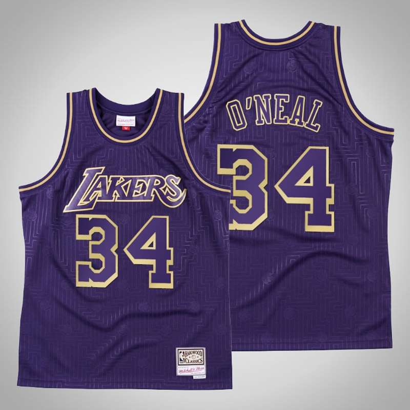 Los Angeles Lakers ONEAL #34 Purple Basketball Jersey (Stitched)