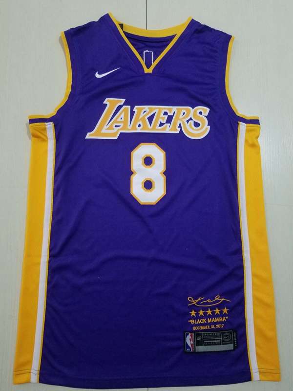 Los Angeles Lakers BRYANT #8 Purple Basketball Jersey 03 (Stitched)
