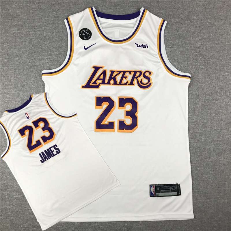 Los Angeles Lakers JAMES #23 White Basketball Jersey 04 (Stitched)
