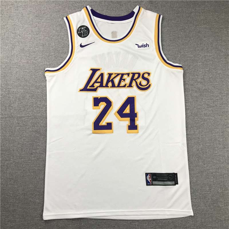 Los Angeles Lakers BRYANT #24 White Basketball Jersey 02 (Stitched)