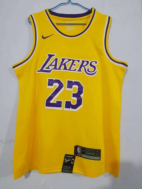 Los Angeles Lakers JAMES #23 Yellow Basketball Jersey 02 (Stitched)
