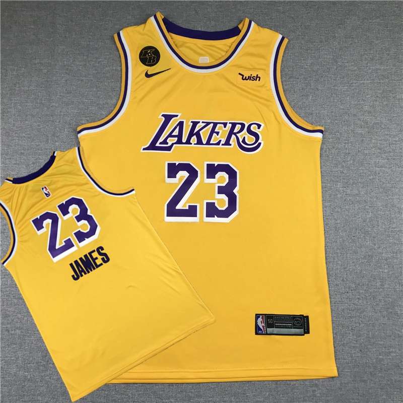 Los Angeles Lakers JAMES #23 Yellow Basketball Jersey 05 (Stitched)