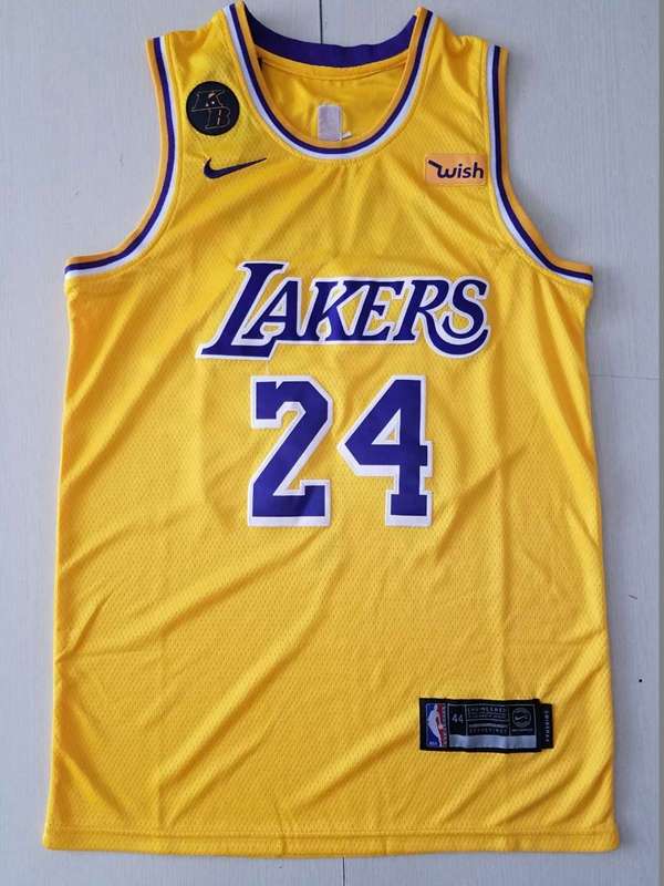 Los Angeles Lakers BRYANT #24 Yellow Basketball Jersey 02 (Stitched)