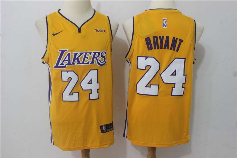Los Angeles Lakers BRYANT #24 Yellow Basketball Jersey 03 (Stitched)