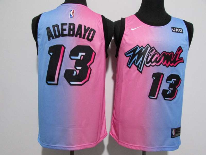 20/21 Miami Heat ADEBAYO #13 Pink Blue City Basketball Jersey (Stitched)