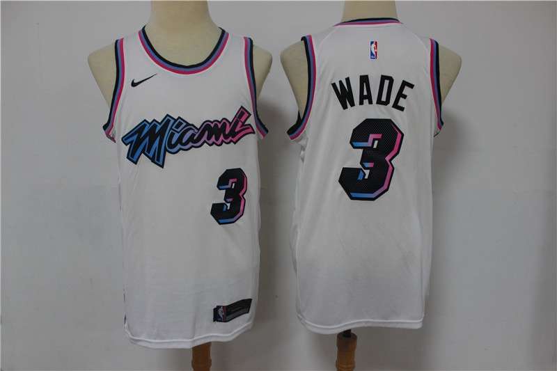 20/21 Miami Heat WADE #3 White Basketball Jersey (Stitched)