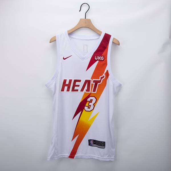 20/21 Miami Heat WADE #3 White Basketball Jersey 02 (Stitched)