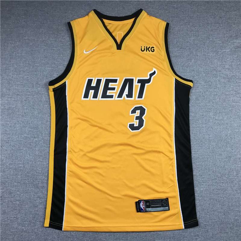 20/21 Miami Heat WADE #3 Yellow Basketball Jersey (Stitched)