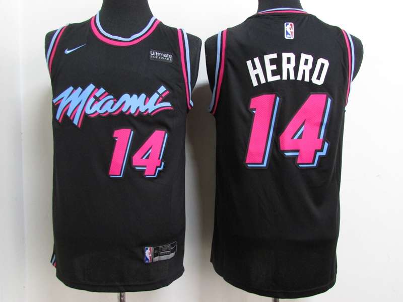 2020 Miami Heat HERRO #14 Black City Basketball Jersey (Stitched)
