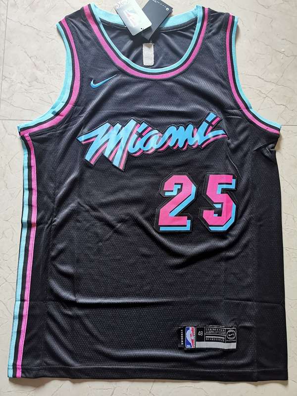 2020 Miami Heat NUNN #25 Black City Basketball Jersey (Stitched)