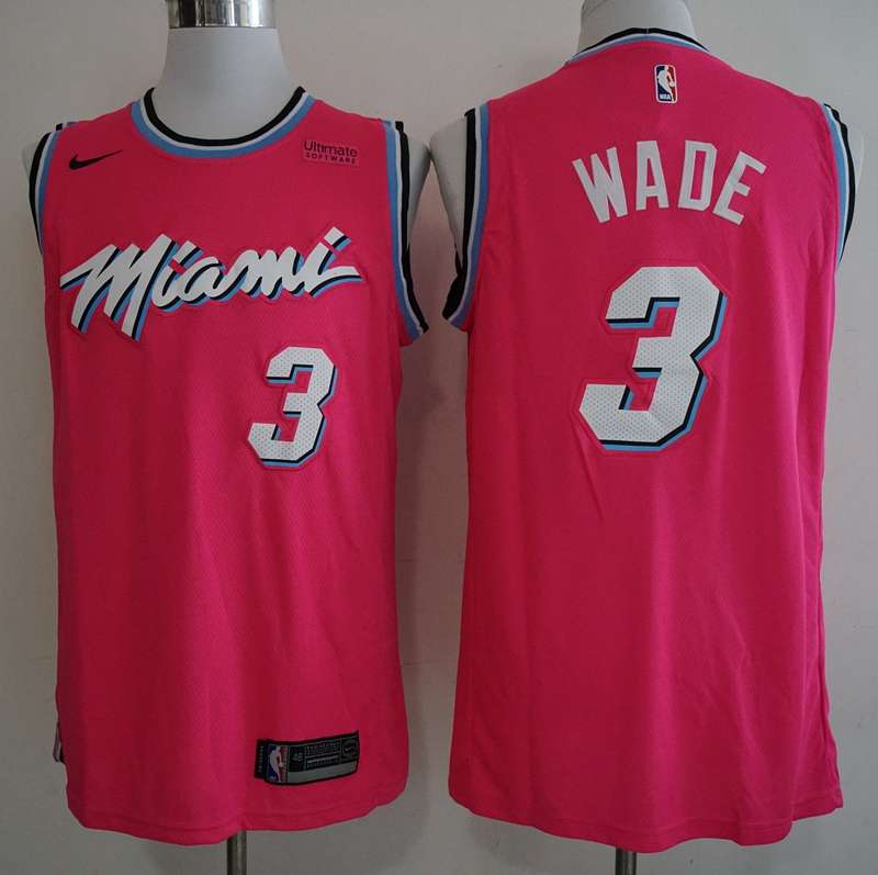2020 Miami Heat WADE #3 Pink City Basketball Jersey (Stitched)