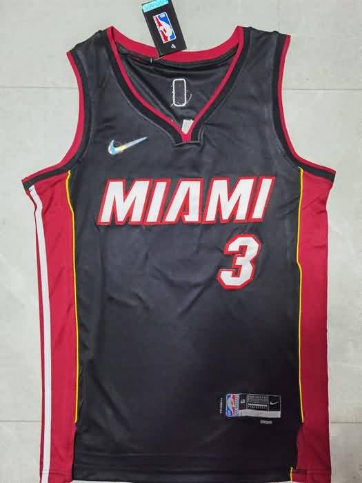 21/22 Miami Heat WADE #3 Black Basketball Jersey (Stitched)