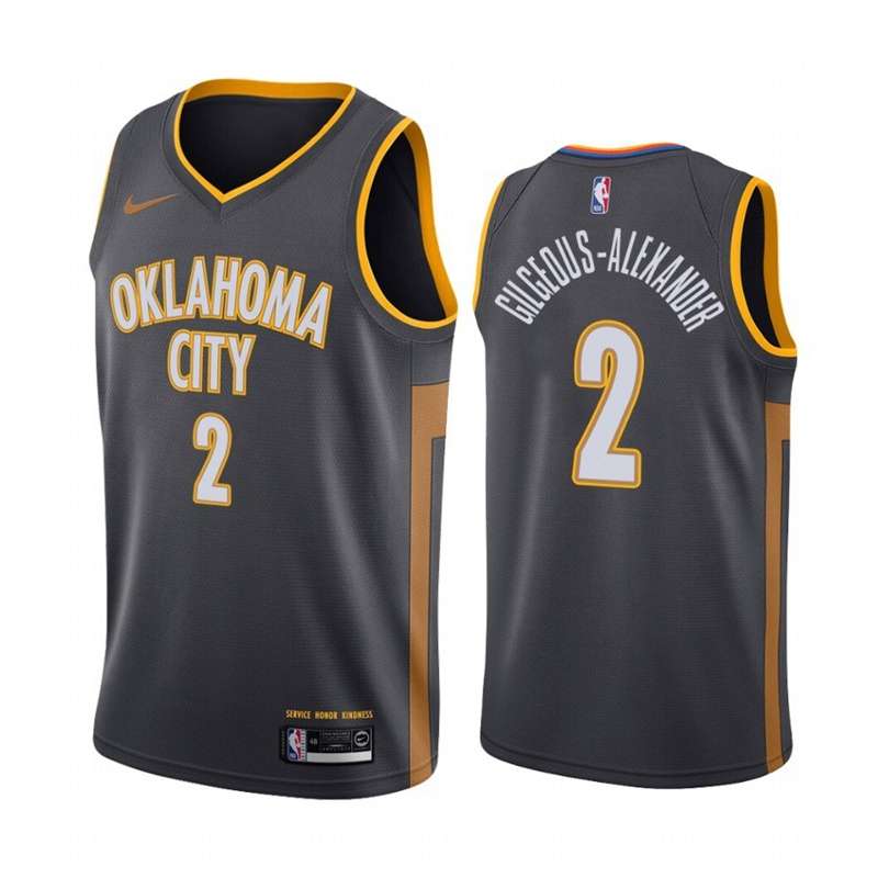2020 Oklahoma City Thunder GILGEOUS-ALEXANDER #2 Black City Basketball Jersey (Stitched)