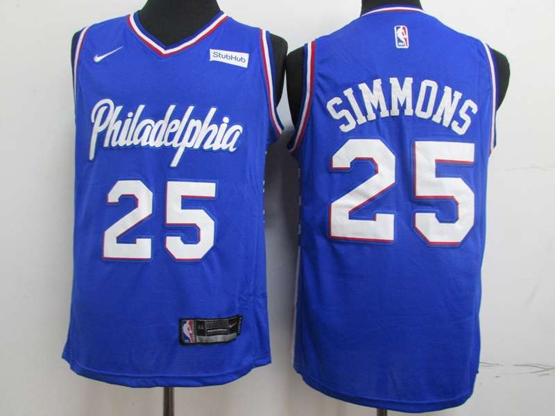 2020 Philadelphia 76ers SIMMONS #25 Blue Basketball Jersey (Stitched)