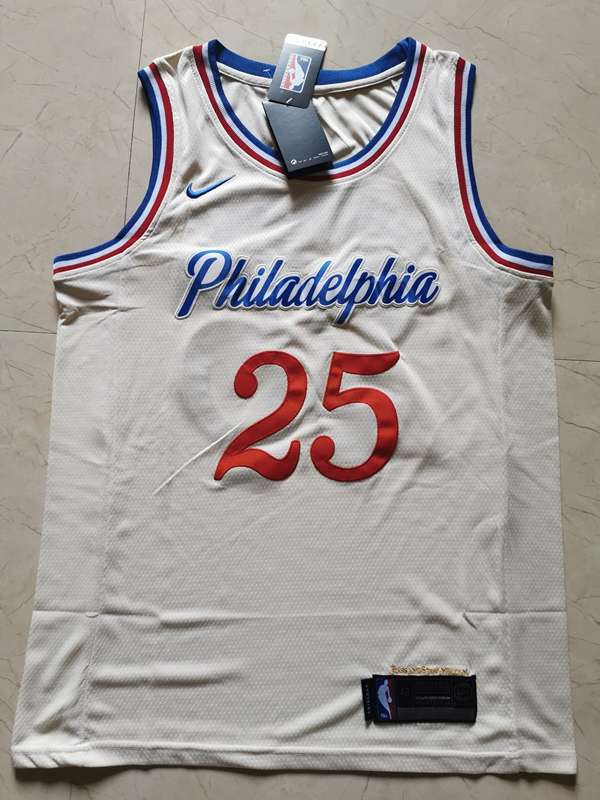 2020 Philadelphia 76ers SIMMONS #25 White City Basketball Jersey (Stitched)