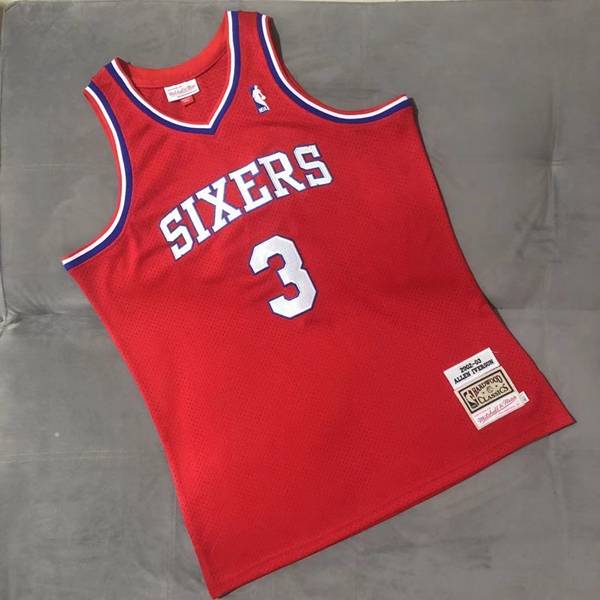 2002/03 Philadelphia 76ers IVERSON #3 Red Classics Basketball Jersey (Closely Stitched)