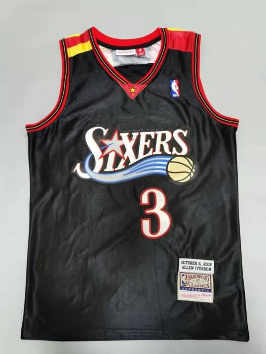 2006 Philadelphia 76ers IVERSON #3 Black Classics Basketball Jersey (Stitched)