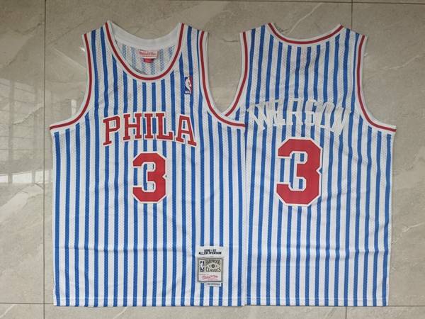 1996/97 Philadelphia 76ers IVERSON #3 White Blue Classics Basketball Jersey (Stitched)