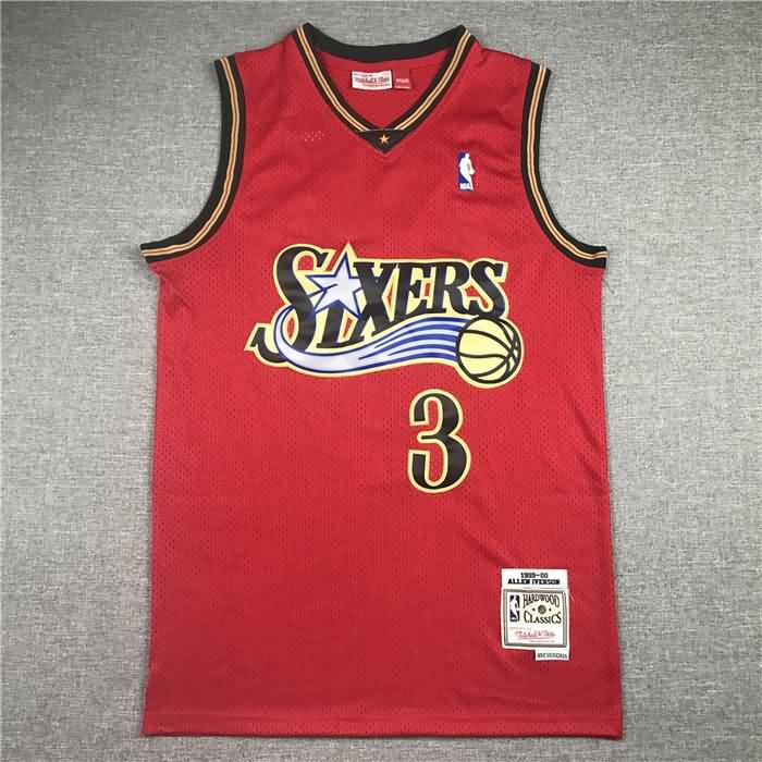 1999/00 Philadelphia 76ers IVERSON #3 Red Classics Basketball Jersey (Stitched)