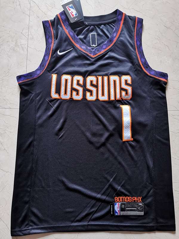 2020 Phoenix Suns BOOKER #1 Black City Basketball Jersey (Stitched)