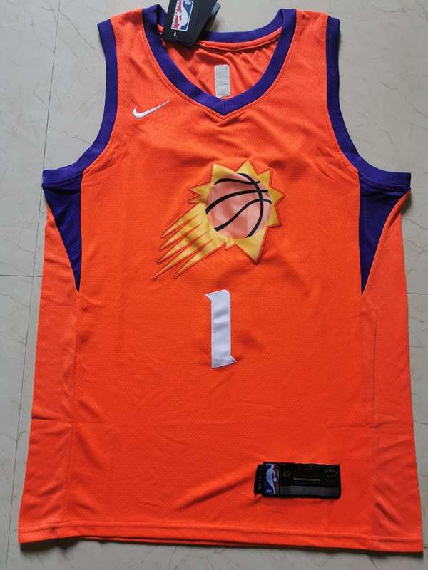 2020 Phoenix Suns BOOKER #1 Orange Basketball Jersey (Stitched)