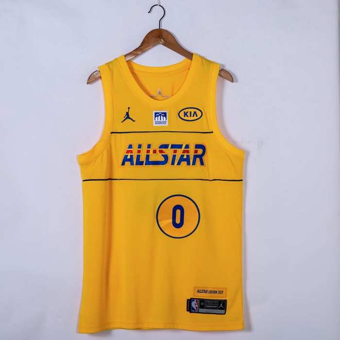 2021 Portland Trail Blazers LILLARD #0 Yellow ALL-STAR Basketball Jersey (Stitched)