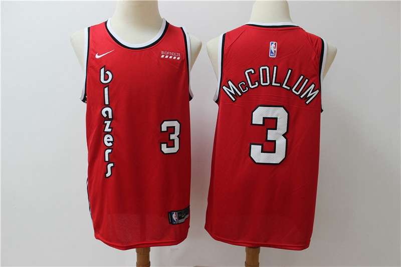 2020 Portland Trail Blazers MCCOLLUM #3 Red Basketball Jersey (Stitched)