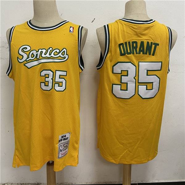 2007/08 Seattle Sounders DURANT #35 Yellow Classics Basketball Jersey (Stitched)
