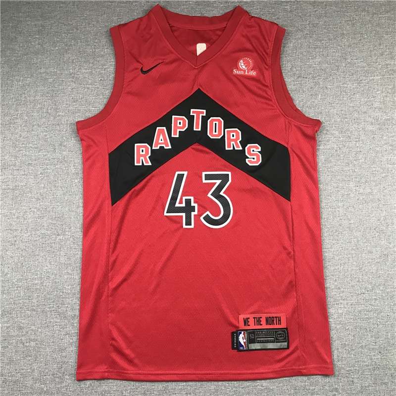 20/21 Toronto Raptors SIAKAM #43 Red Basketball Jersey (Stitched)