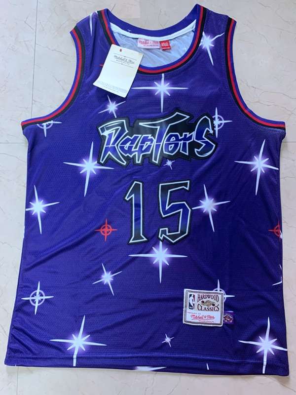 Toronto Raptors CARTER #15 Purple Starry Basketball Jersey (Stitched)