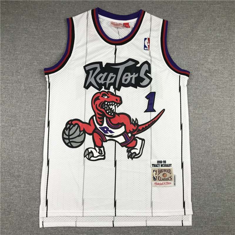 1998/99 Toronto Raptors MCGRADY #1 White Classics Basketball Jersey (Stitched)