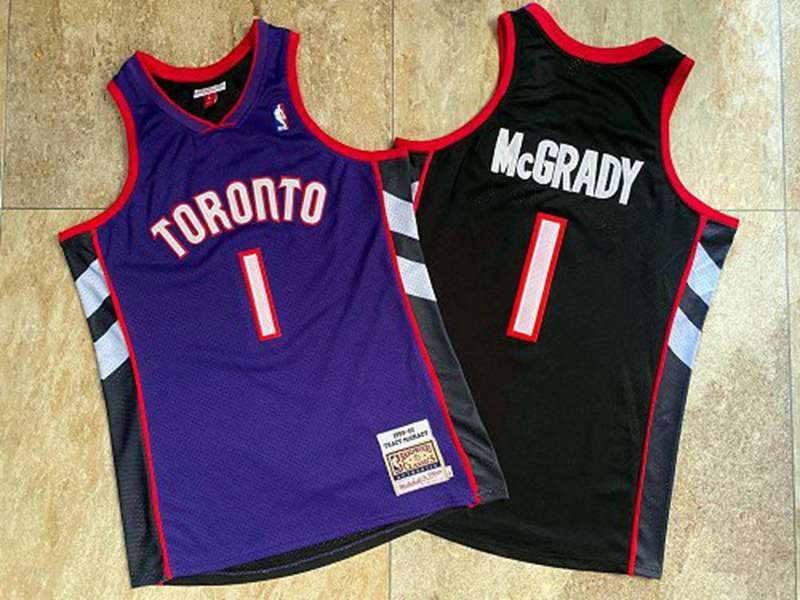 1999/00 Toronto Raptors MCGRADY #1 Purple Black Classics Basketball Jersey (Closely Stitched)