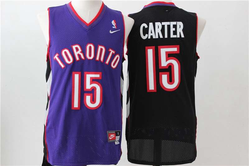 Toronto Raptors CARTER #15 Purple Black Classics Basketball Jersey (Stitched)