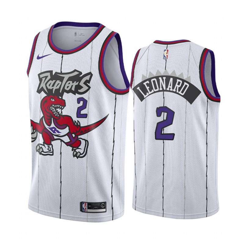 Toronto Raptors LEONARD #2 White Classics Basketball Jersey 02 (Stitched)