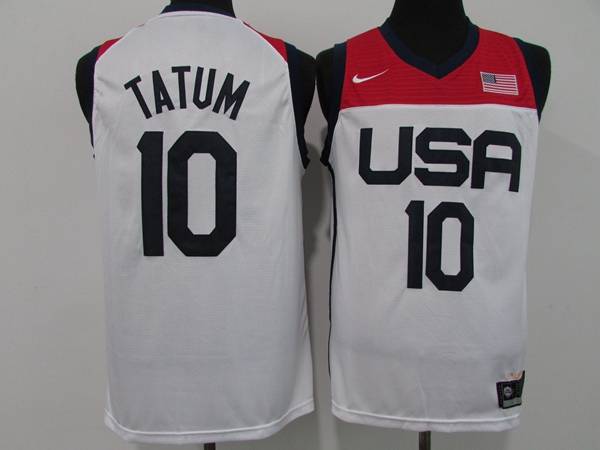 2021 USA TATUM #10 White Basketball Jersey (Stitched)