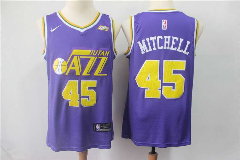 Utah Jazz MITCHELL #45 Purple Basketball Jersey (Stitched)