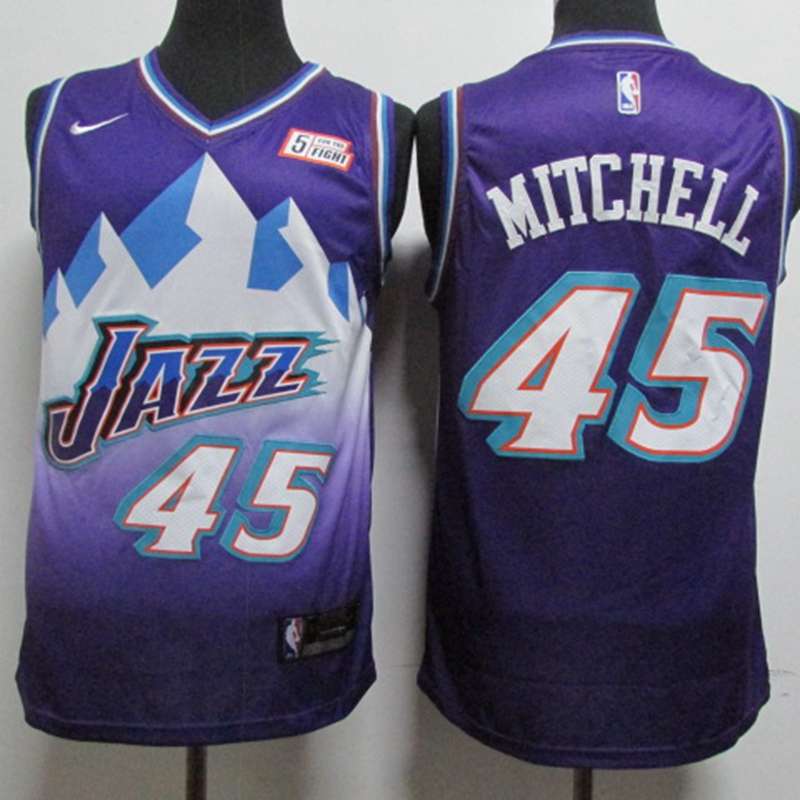 Utah Jazz MITCHELL #45 Purple Basketball Jersey 02 (Stitched)