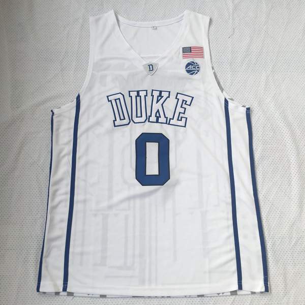 Duke Blue Devils TATUM #0 White NCAA Basketball Jersey 02