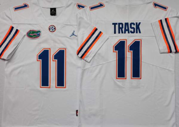 Florida Gators TRASK #11 White NCAA Football Jersey